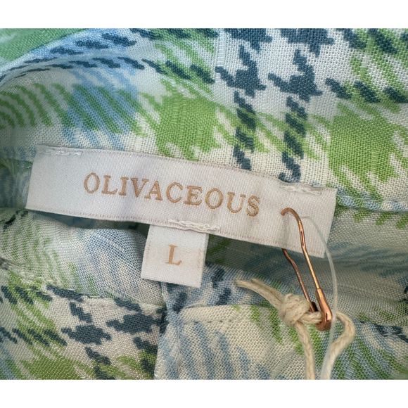 NWOT* Olivaceous Twist Front Crop Plaid Collared Shirt - Women's Large - Picture 3 of 5